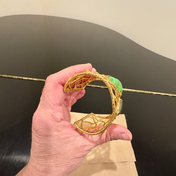 RARE Bohemian Luxury authentic Alexis Bittar Gemstone Statement Cuff/Bracelet - Picture 10 of 17